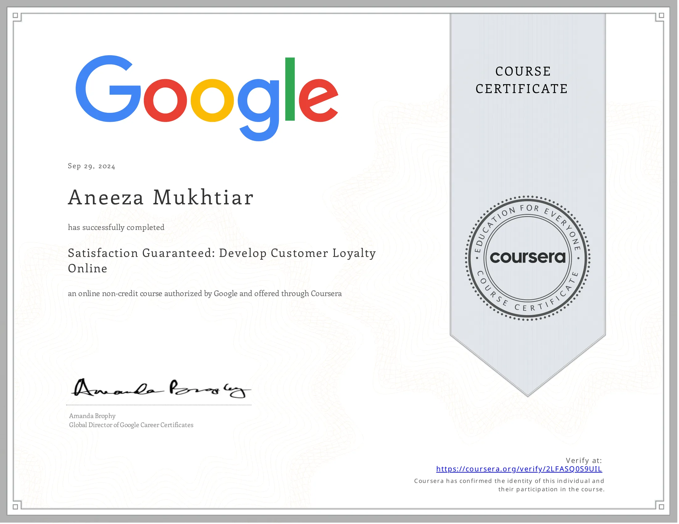Aneeza Certificate 4